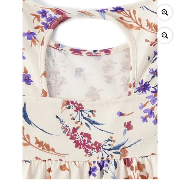 The Children’s Place Girls Floral Print Tiered Flutter Dress Size XL (14) NWT - Picture 2 of 5